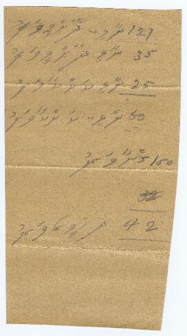 R00572_F; ކ - މާލެ – ގަނޑުވަރު – ލިސްޓު(ތަކެތި)